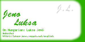 jeno luksa business card